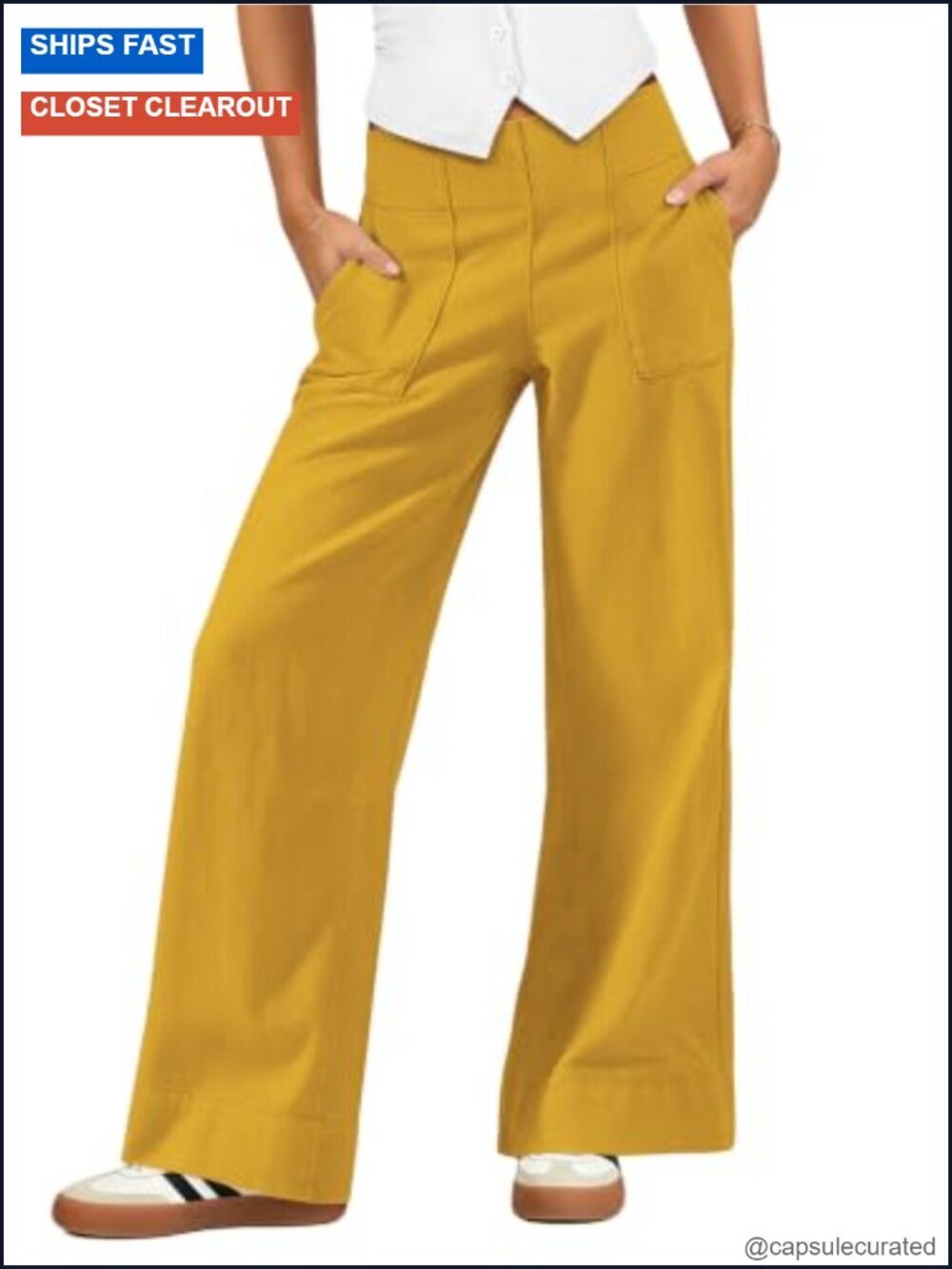 Wide Leg Cargo Pants Elastic Waist Pull On Low Rise Stretchy Trousers Casual